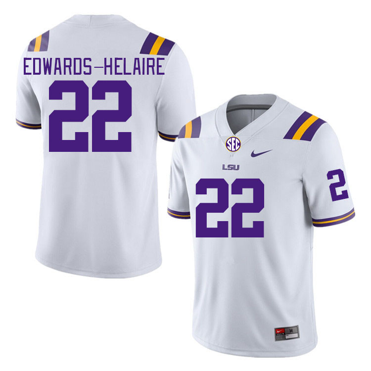 LSU Tigers #22 Clyde Edwards-Helaire College Football Jerseys Stitched Sale-White